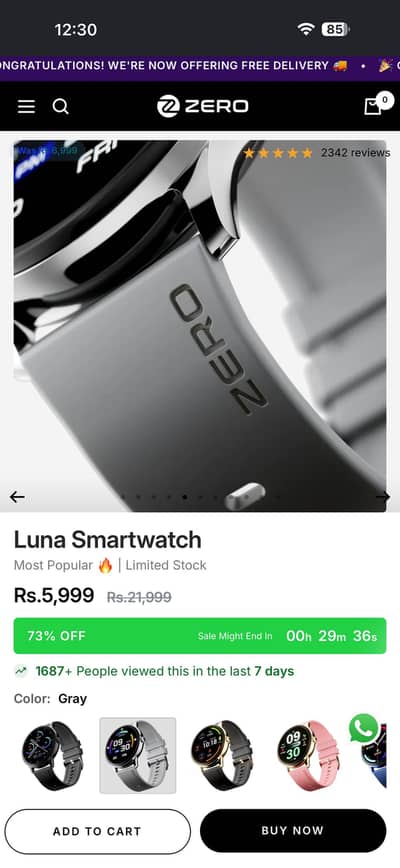 Luna Watch zero Company Smart watch