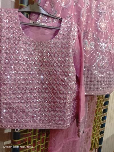 3 pc Sharara Shirt Duptta With Jewellery Set
