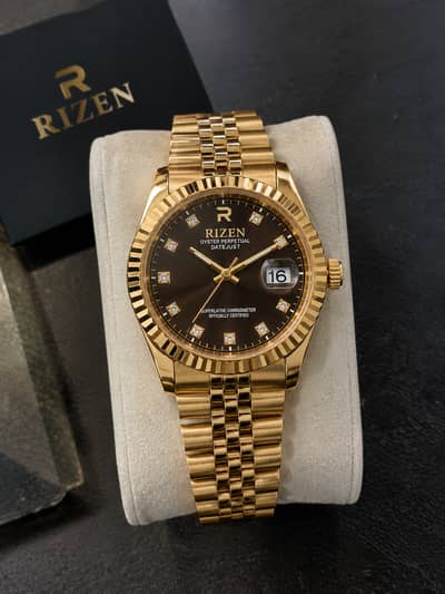 RIZEN Gold Men’s Watch | Date Display | Premium Classic Design