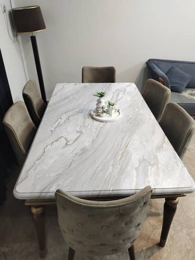Royal Luxury Elite Dinning Table Set with Cushioned Chairs - Brand New