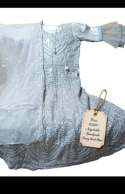 Silver grey bridal maxi
