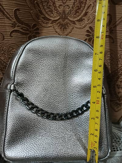Women Stylish silver mini Back Pack