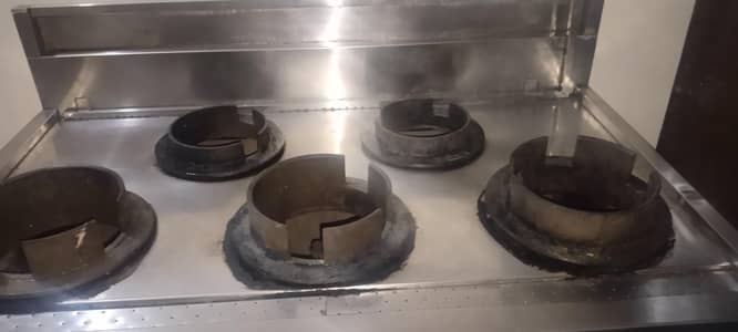 5×3 Feet Heavy Duty Chinese Chulha | 5 Burner | Stainless Steel
