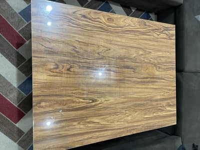 Premium Center Coffee Table with Golden Emblem (4 x 3 ft)