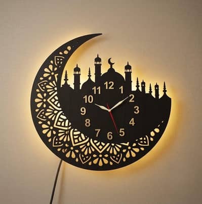 Islamic Moon Wall Clock LED – Premium Quality – 40% OFF Limited Time