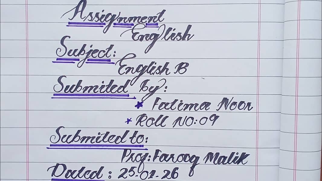 Handwritten assignment work 0