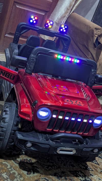 Kids Electric Ride-On Jeep | 4x4 | LED Lights | Red