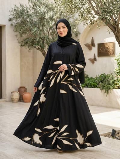 brand new ​most trending  big flair printed abayas