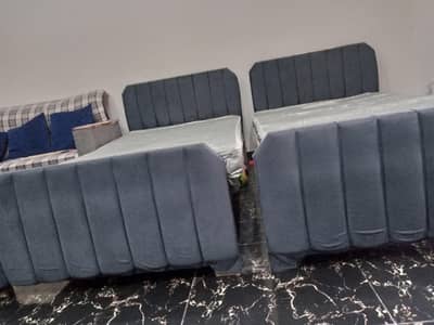 Complete Home Furniture: Sofa Set & 2 Single Beds with Mattresses