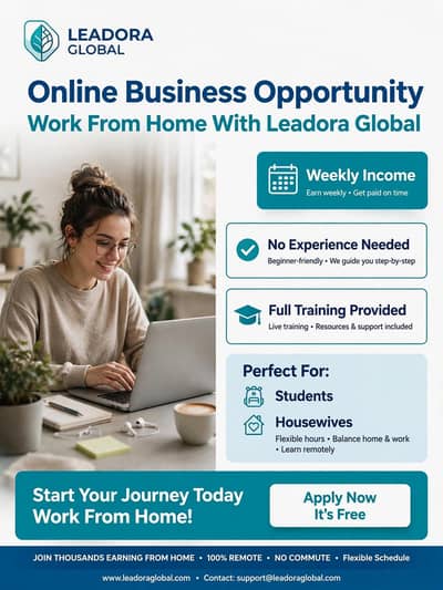 online Business Opportunity - Work From Home With Leadora Global*