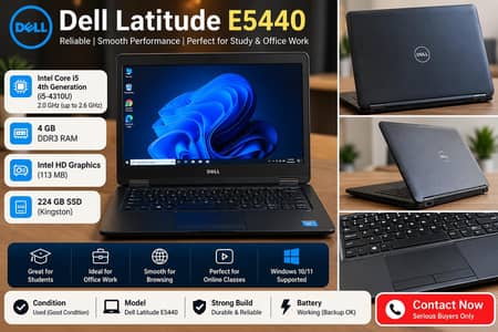 Dell Latitude E5440 Core i5 4th Gen | 4GB RAM | 224GB SSD