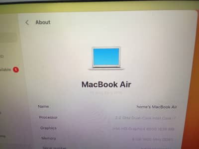 MacBook air 2015 ci7 8gb 512gb