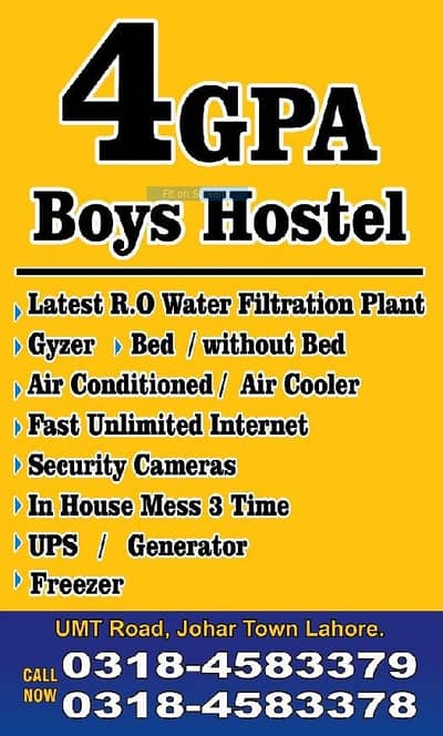 4GPA Boys & Girls hostels 03184583379