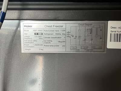 Haier deep freezer inverter HDF 345IG