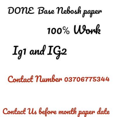 Nebosh Done base paper IG1 And IG2