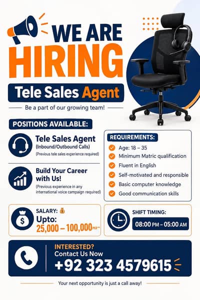 We Are Hiring – Tele Sales Agents | Night Shift | Apply Now