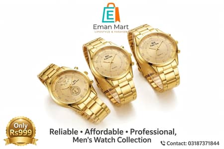 Luxury Gold men's watch _date display