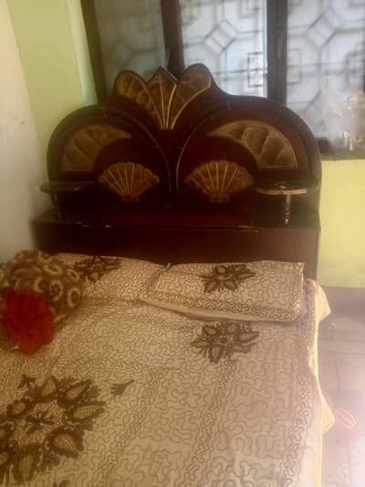 wooden double bed for sale