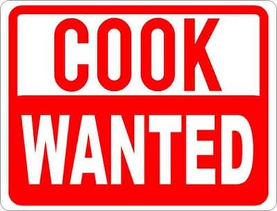 Cook needed for part-time job.