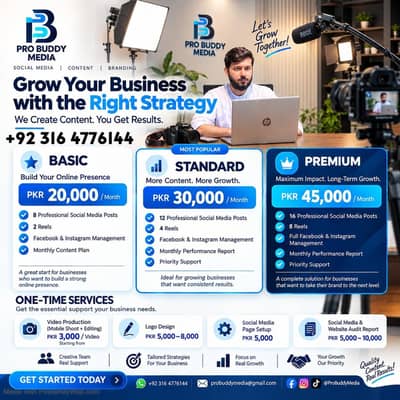 social media management & video content creation services for business