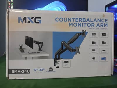 MXG Premium Dual Monitor Arm (Brand New) – Aluminum – USB 3.0