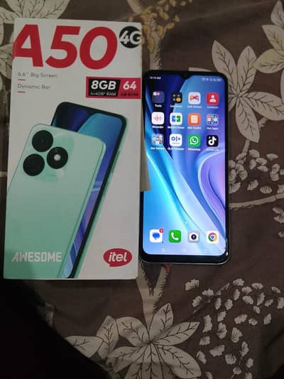 pta official 1 sim chalti achi condition main ha phone Itel A50