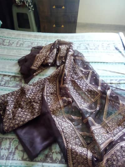 unstitched silk 3 piece
