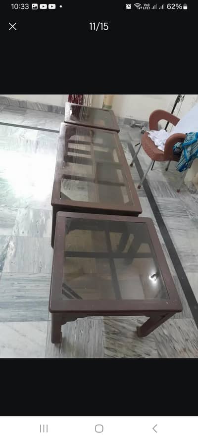 Tali ka table set 1 central table or 2 side table, sheesha ka