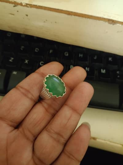 SABZ Haqeeq in Silver Ring