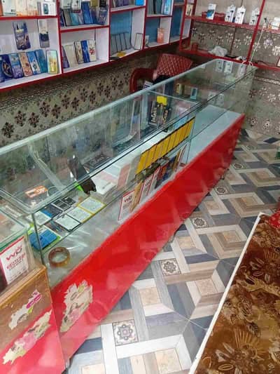 Glass counter display office shop plywood table 03348386245
