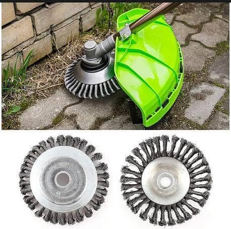 Heavy Duty Steel Twist Wire Wheel Brush Cutter Blade – Trimmer Head for Grass & Rust Removal (1 Pc) R5761