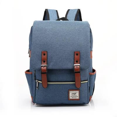 Large Capacity Grey College Style Backpack for Men Women