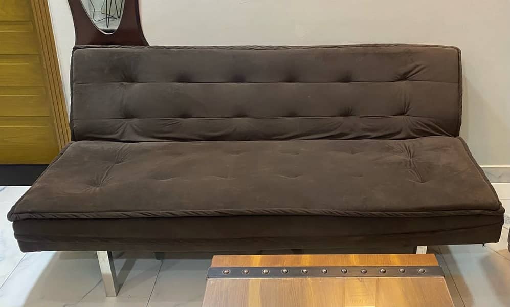 L-Shape Brown Leatherite Sofa Set – Solid & Spacious | Rs. 40000 1