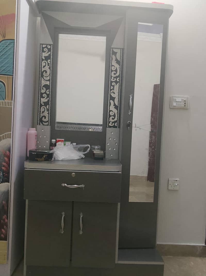 Double Bed, Side Table, Singhar table, Almari 1