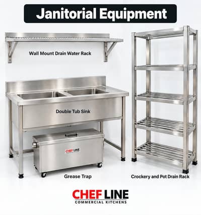 Commercial Kitchen SS Sink, Working Tables