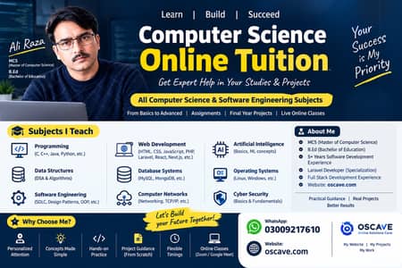 Computer Science Online Tuition | Programming | Web Development | FYP