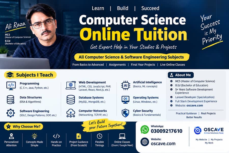 Computer Science Online Tuition | Programming | Web Development | FYP 0