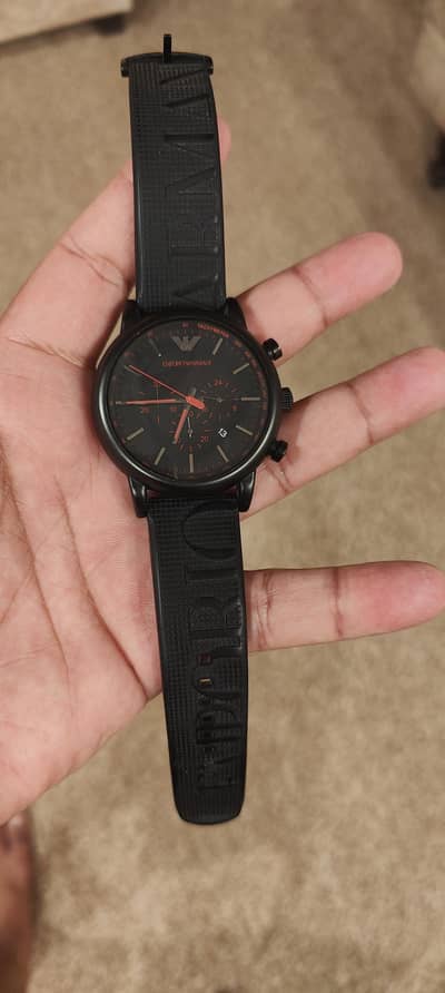 Emporio Armani Luigi Chronograph Watch (AR11024) - Original -Black/Red