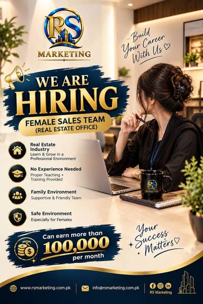 We are hiring! Female Sales representative