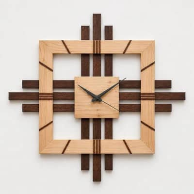 ​Stylish Handmade Wooden Wall Clock for Living Room & Office
