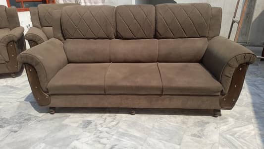 Sofa set 5 seater sofa . . . dark olive  colour