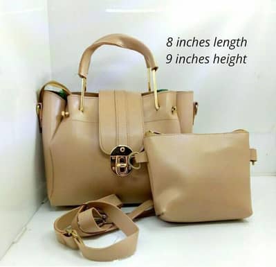 Women's PU Leather Crossbody Bag Set Skin Tone 8x9