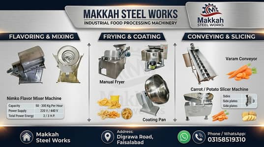 Commercial Nimko, Slicer & Snacks Processing Machinery - Makkah Steel