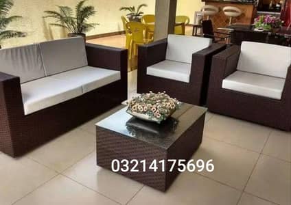 OUTDOOR GARDEN RATTAN UPVC FURNITURE SOFA SET CHAIRS TABLE UMBRELLA