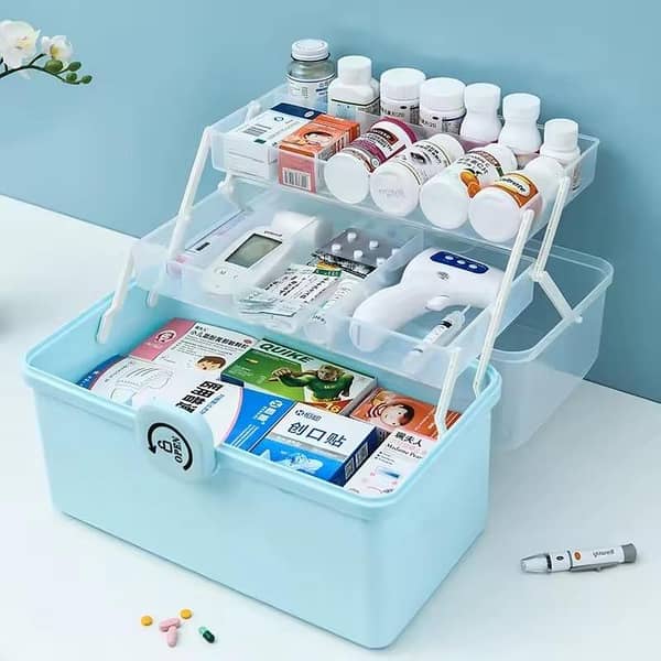 T  Medical kit Household Large capacity multi-layer storage box Large plastic first aid kit Household emergency medicine kit