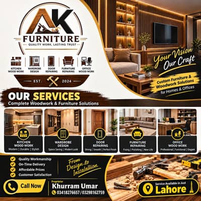 Carpenter&Wood Works,RepairingFurniture,kitchen03418276657&03298162759