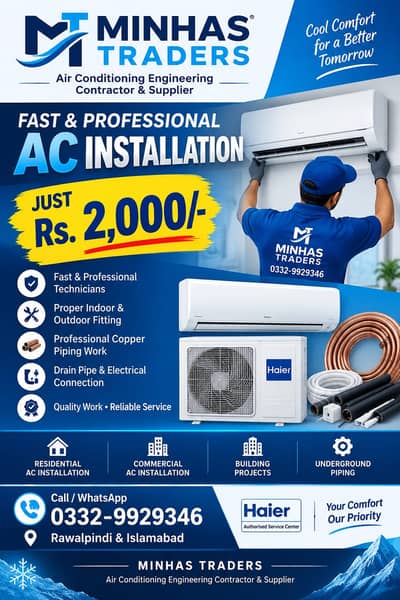 AC Installation| AC Fitting | AC Repair |AC Installation Service|