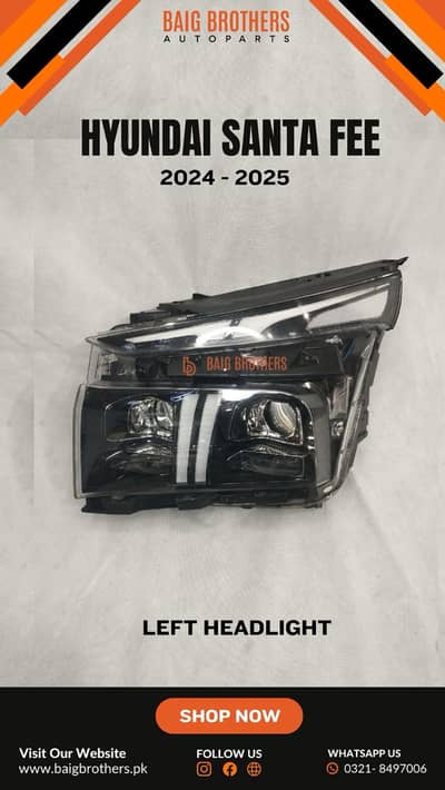 Hyundai Santa Fe Mg Bumper Drl Reflector Speaker Digi Chrome Headlight