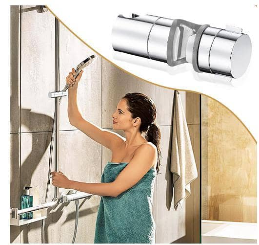1 PCS Universal Shower Head Holder Bracket – 360° Adjustable No-Drill Chrome Hand Shower Mount R5780