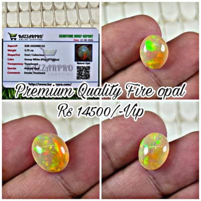 Superior Quality Fire opal certifed